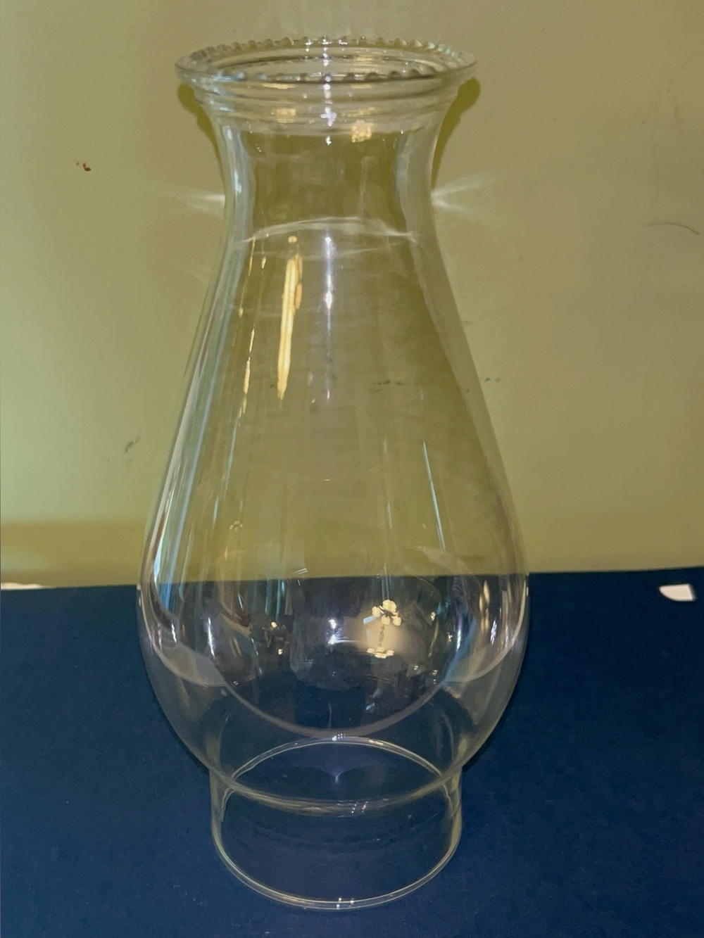 Clear Glass Hurricane Lamp Shade with beaded Rim